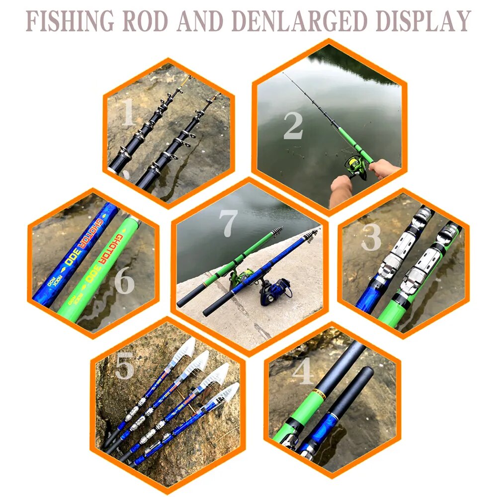 Carbon Rock Fishing Rod:  3.0/2.7/2.4/2.1/1.8/1.5M