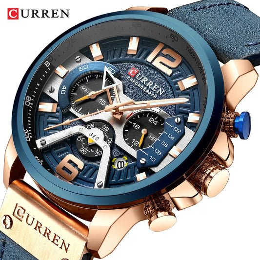 Casual Sport Watches for Men Top Brand Luxury Military Leather