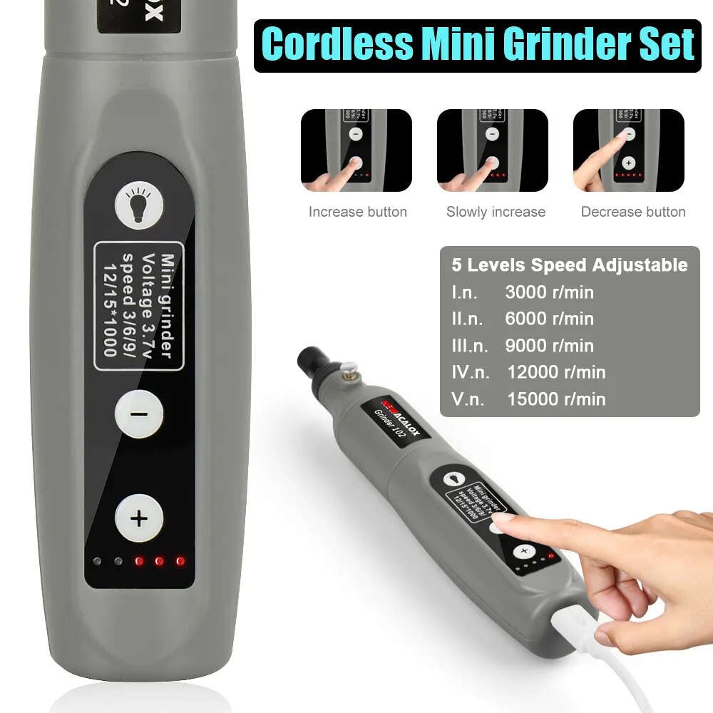 Precision Craft: USB-Powered Mini Grinder Kit with Variable Speed Control and Comprehensive Engraving Accessories Set