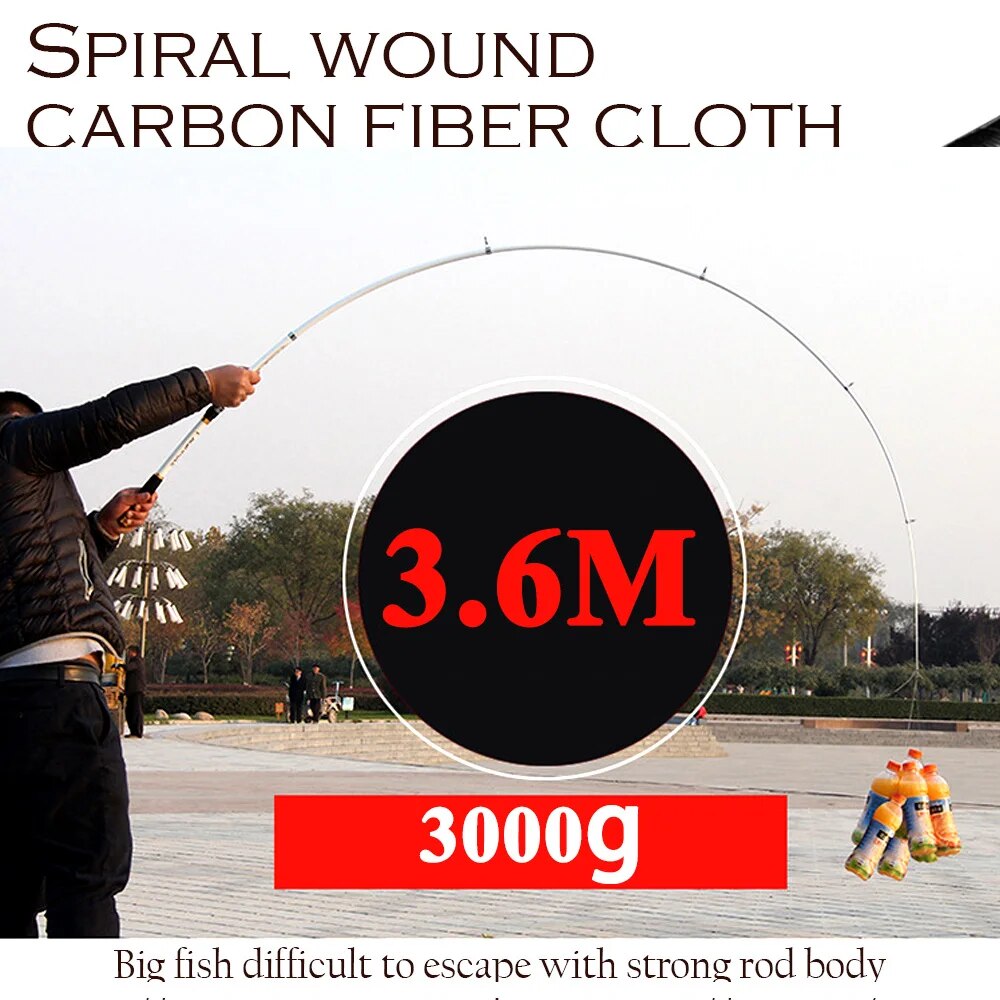 Portable Telescopic Fishing Rod High Performance: 2.1M 2.4M 2.7M 3.0M 3.6M