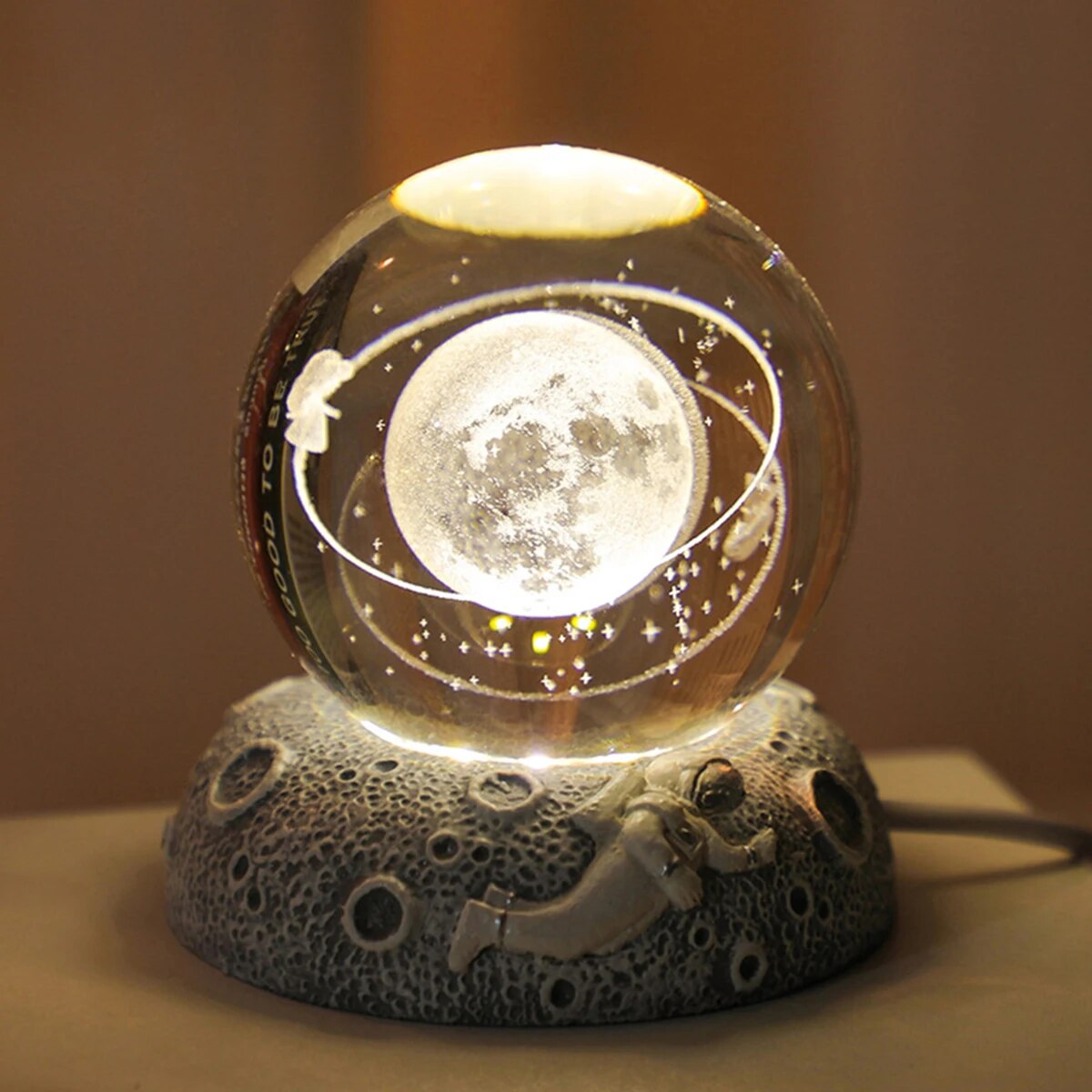 Crystal Ball Night Light 3D Planets Galaxy Glowing Crystal