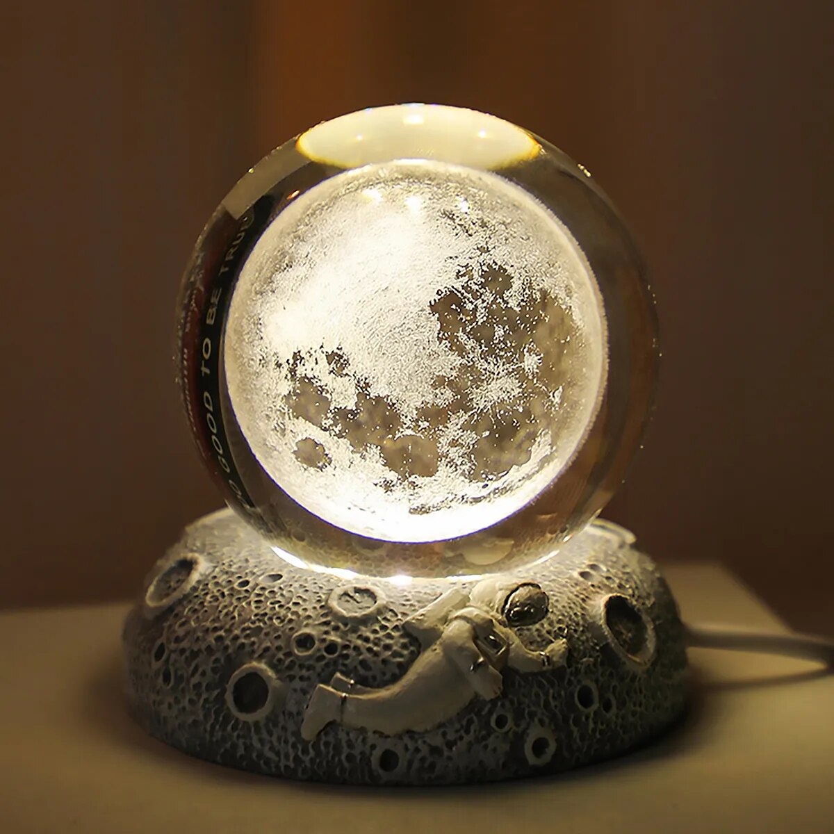 Crystal Ball Night Light 3D Planets Galaxy Glowing Crystal