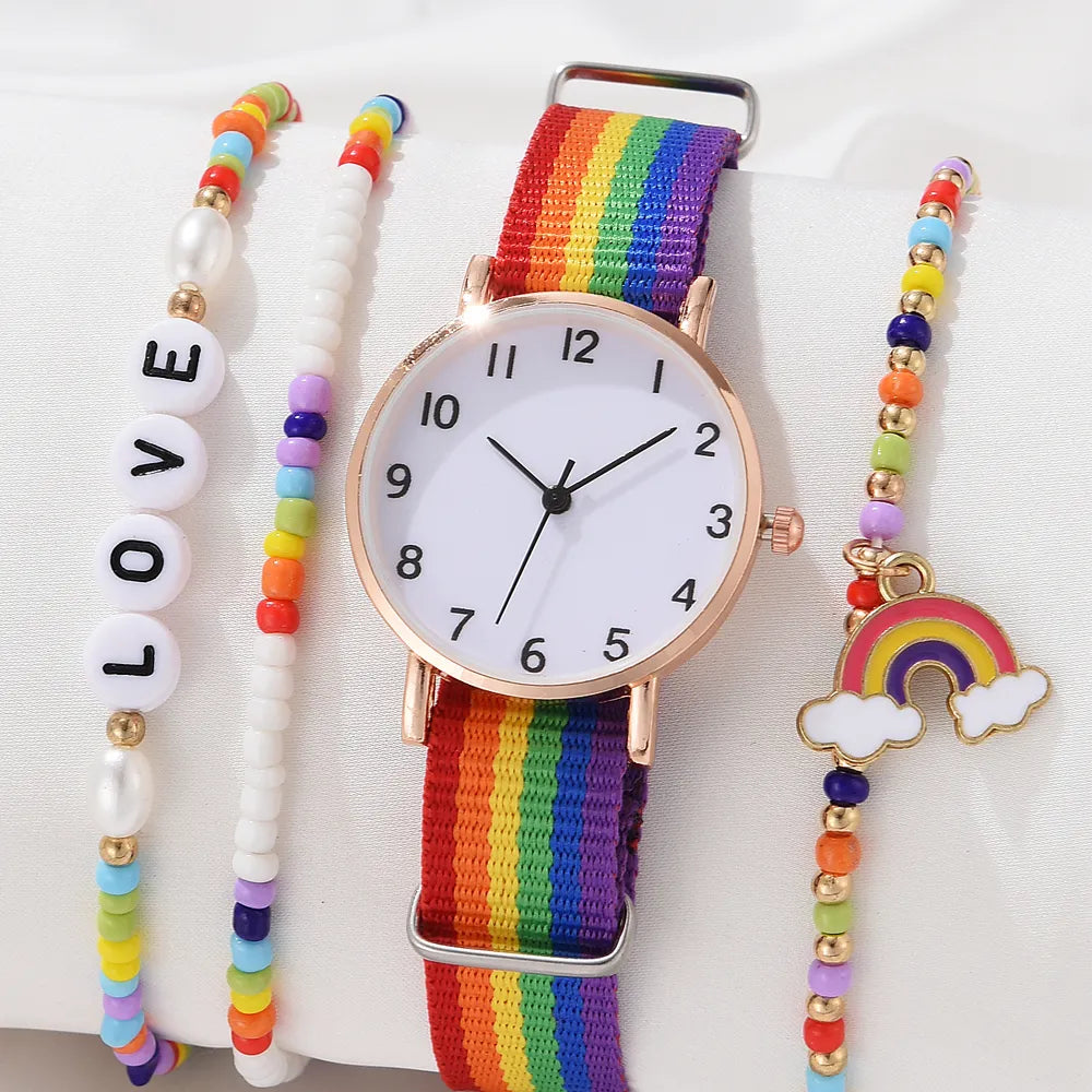 Ladies' Rainbow Wristwatch: A Pop of Color for Every Occasion