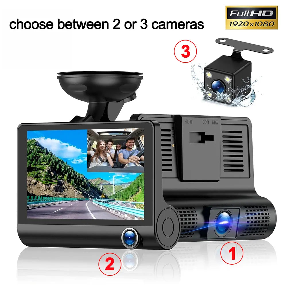 DriveGuard Pro: 1080P HD Vehicle Camera with 4.0 Inch Display - Your Ultimate Car DVR & Black Box