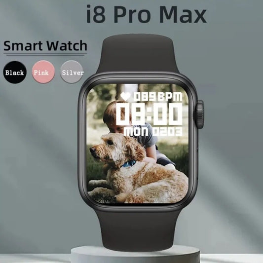 Reloj inteligente I8 Pro Max: responder llamada, rastreador de actividad física, dial personalizado, reloj inteligente para hombres y mujeres, regalo para teléfono Apple