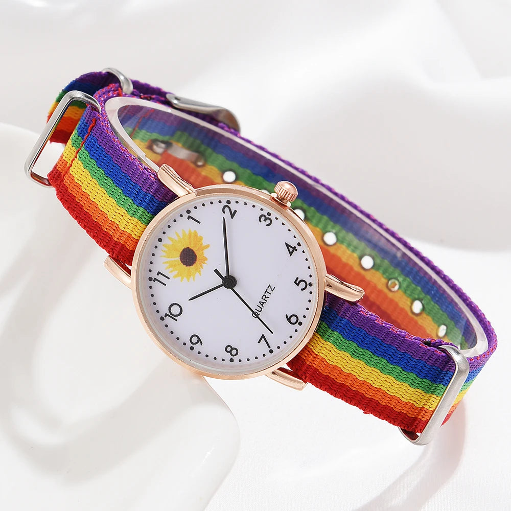 Ladies' Rainbow Wristwatch: A Pop of Color for Every Occasion