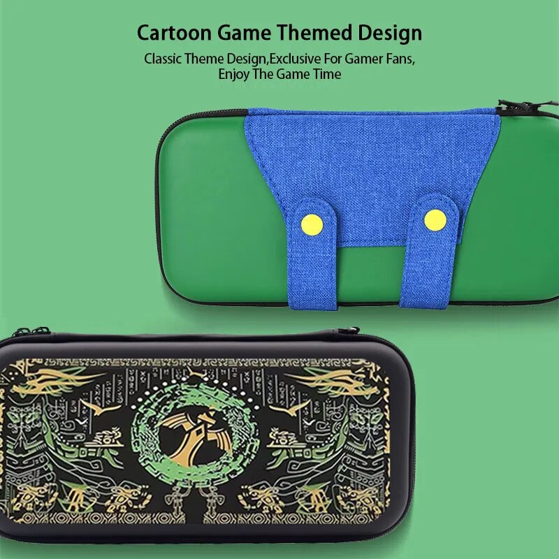 NSwitchGuard Deluxe: Game-Themed Travel Carrying Pouch and Protective Case for Nintendo Switch OLED