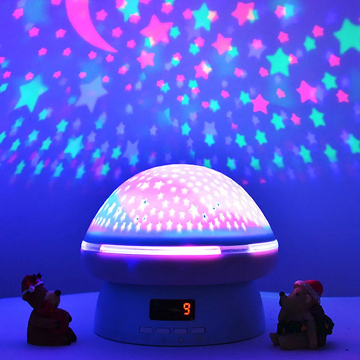 Starry Scape Galaxy Pro: Rotating LED Night Light with 8 Modes, Moon Lamp, Best Children's Bedroom Star Projector