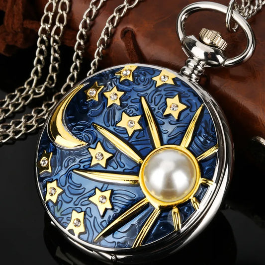 Vintage Pocket Watch: A Pocket Watch that Captures the Essence of the Sea, Stars, and Moon and Offers a Gift of Enduring Elegance