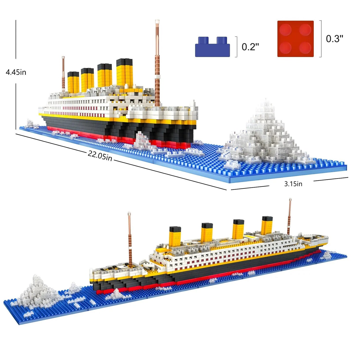 Titanic Micro Mini Building Blocks Set, 1860Pcs: DIY Educational Toys