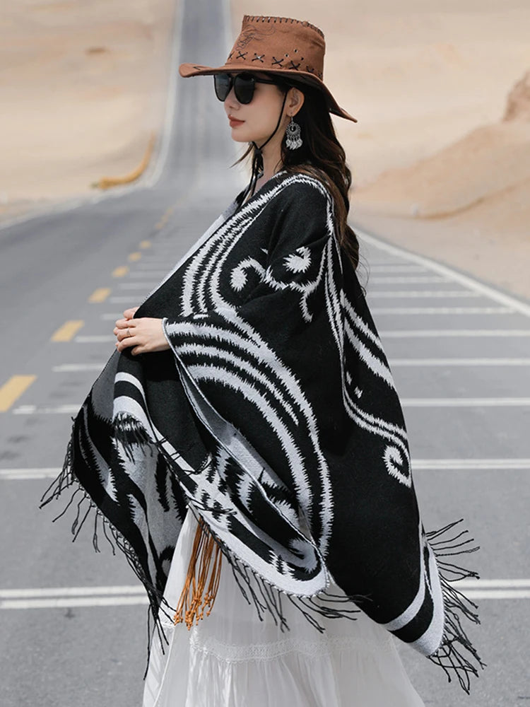 Winter's Knit Pashmina: Cozy Elegance with a Boho Twist