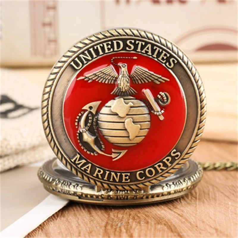 Vintage Pocket Watch: A Timepiece Honoring the Unwavering Spirit of the US Marine Corps