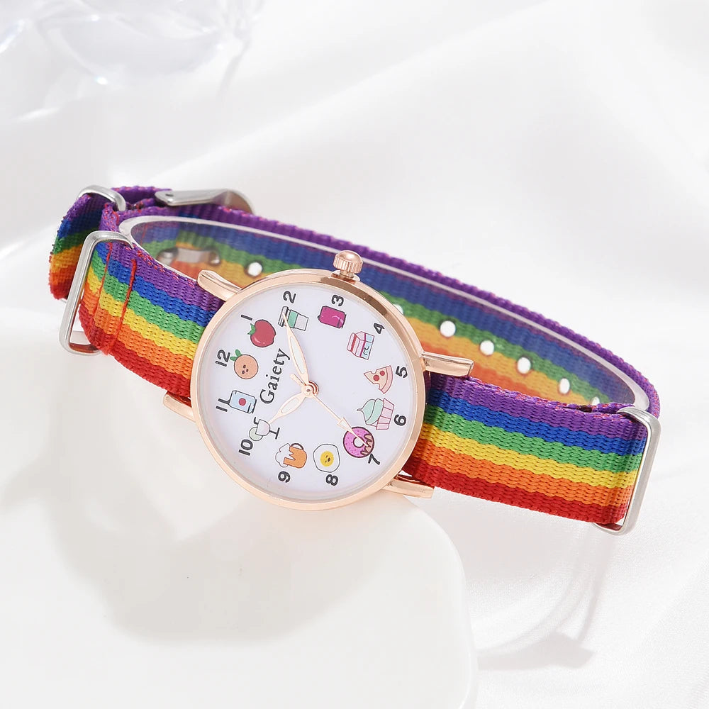 Ladies' Rainbow Wristwatch: A Pop of Color for Every Occasion