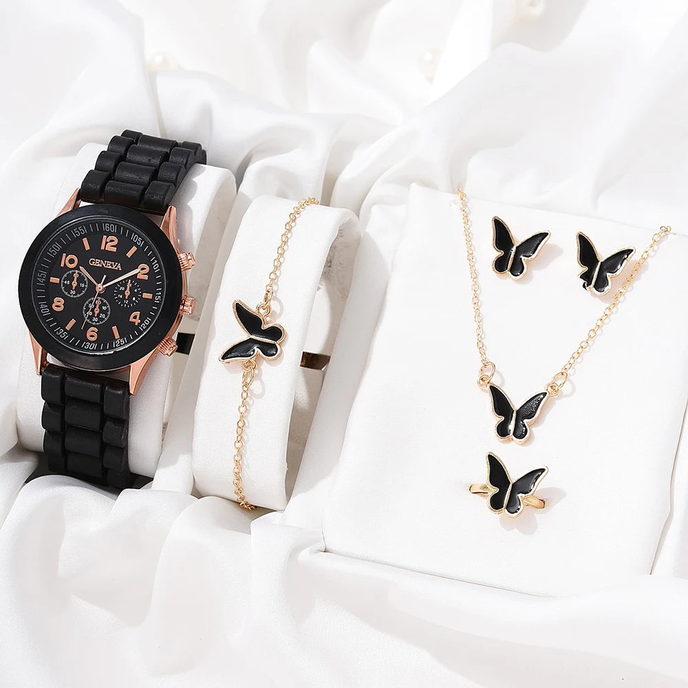 Butterfly Beauty Watch Set: Elegance from Wrist to Neck