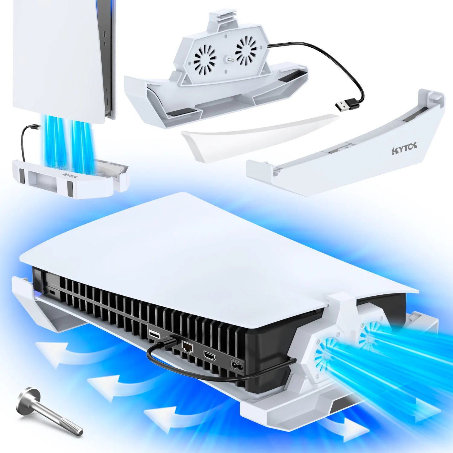 PS5 CoolFlow: Horizontal & Vertical Cooling Stand with Dual Fans