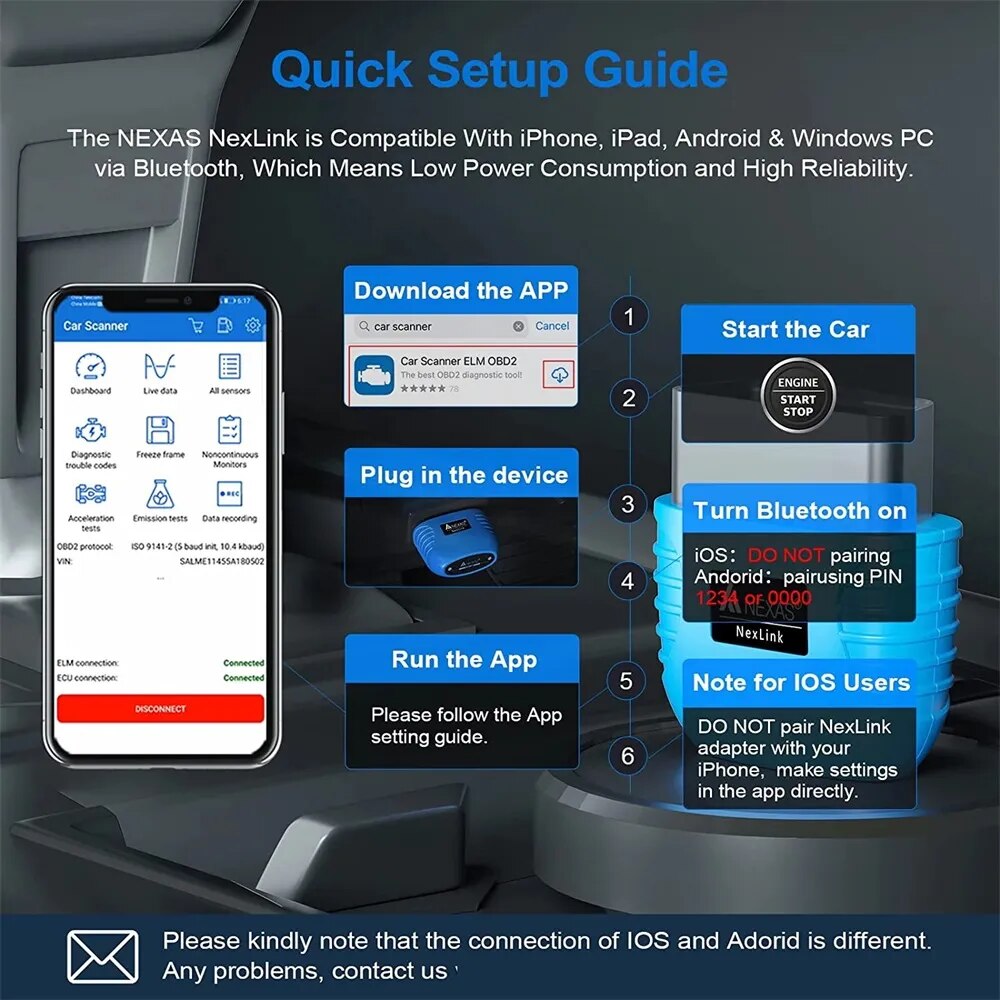 Nexas Pro Scan: Your Comprehensive Bluetooth OBD2 Scanner for All Platforms