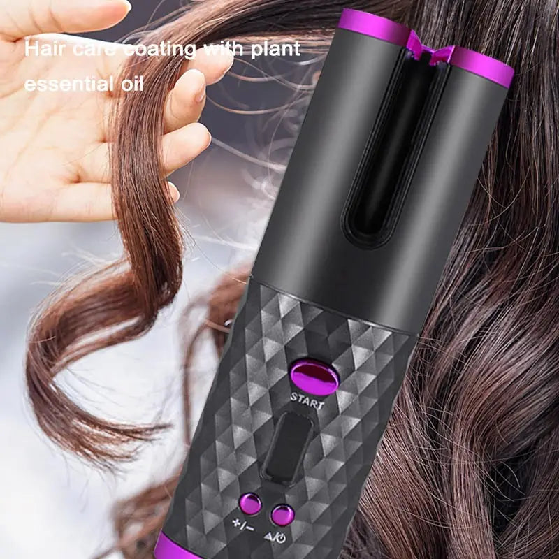 Wireless AutoCurl Pro - Portable Mini Hair Curler with Timer & LCD Display