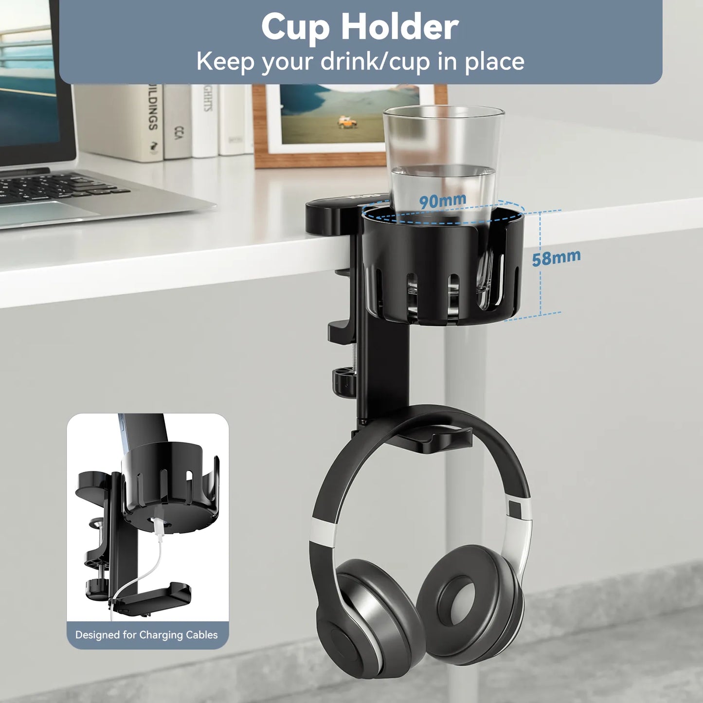 Rotable Headphone holder 3 in 1