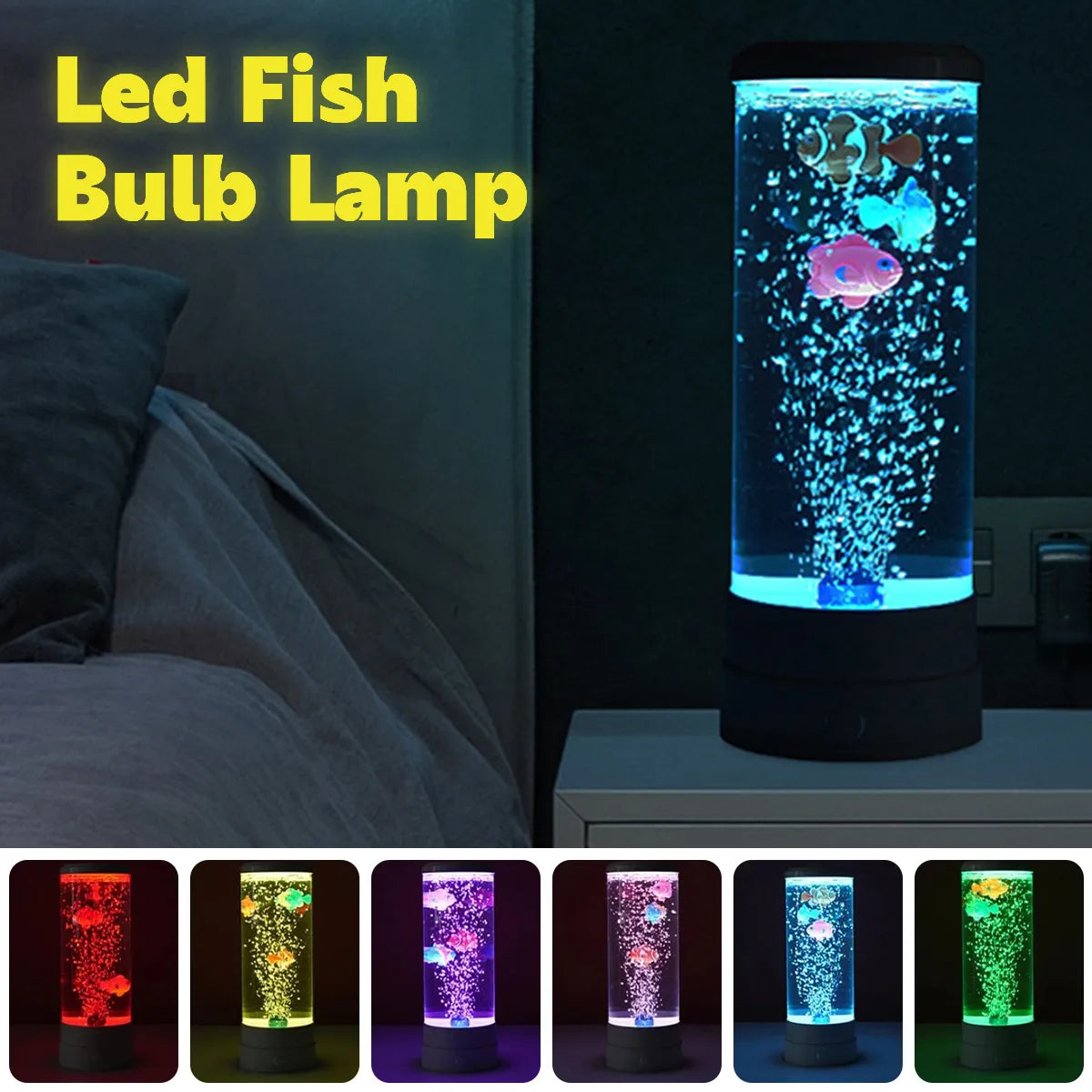 Aqua Glo Fish Haven: Multi-Color LED Aquarium Night Light Kit for Home