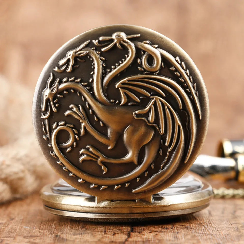 Vintage Pocket Watch: A gift that captures the essence of a mythical world where dragons reign suprem