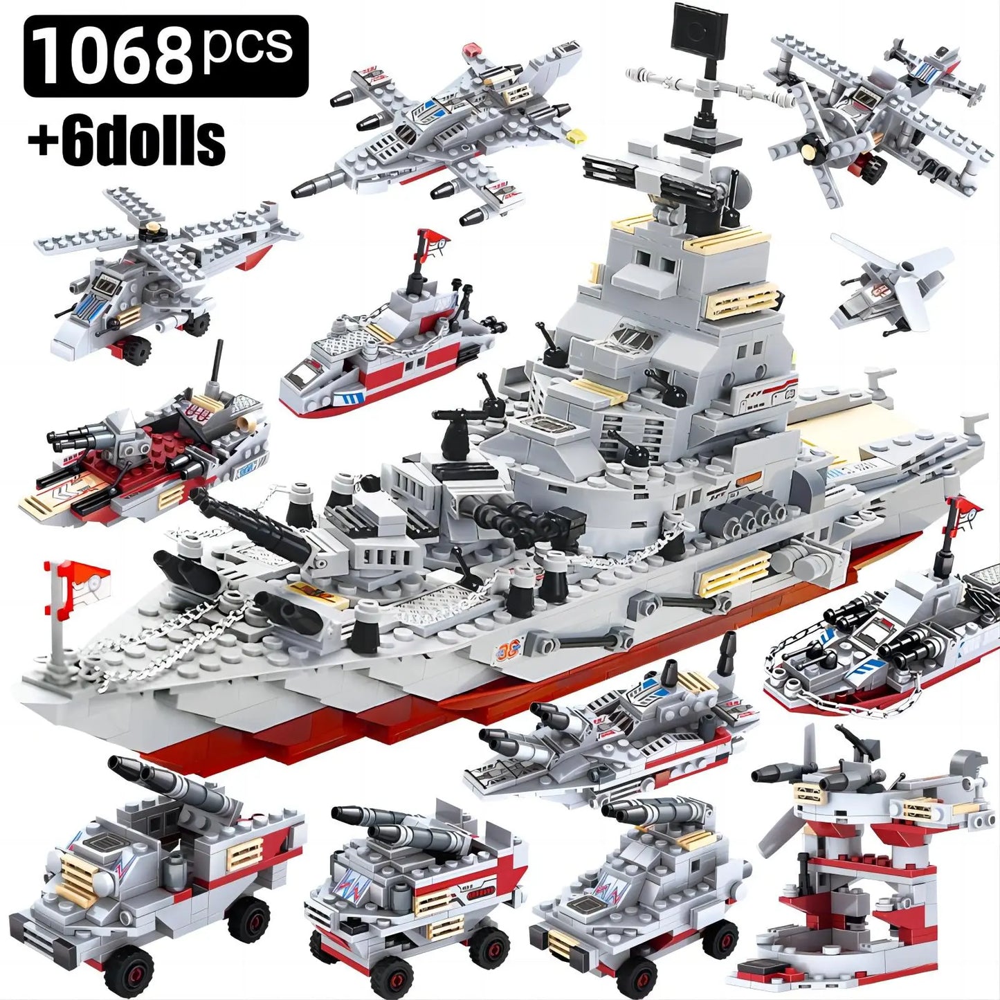 Construction Cruiser Ocean Ship Building: DIY Educational Toys 1068pcs