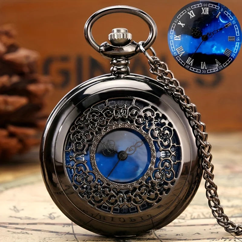 Vintage Pocket Watch: A Timeless Treasure Adorned with the Celestial Beauty of the Night Sky