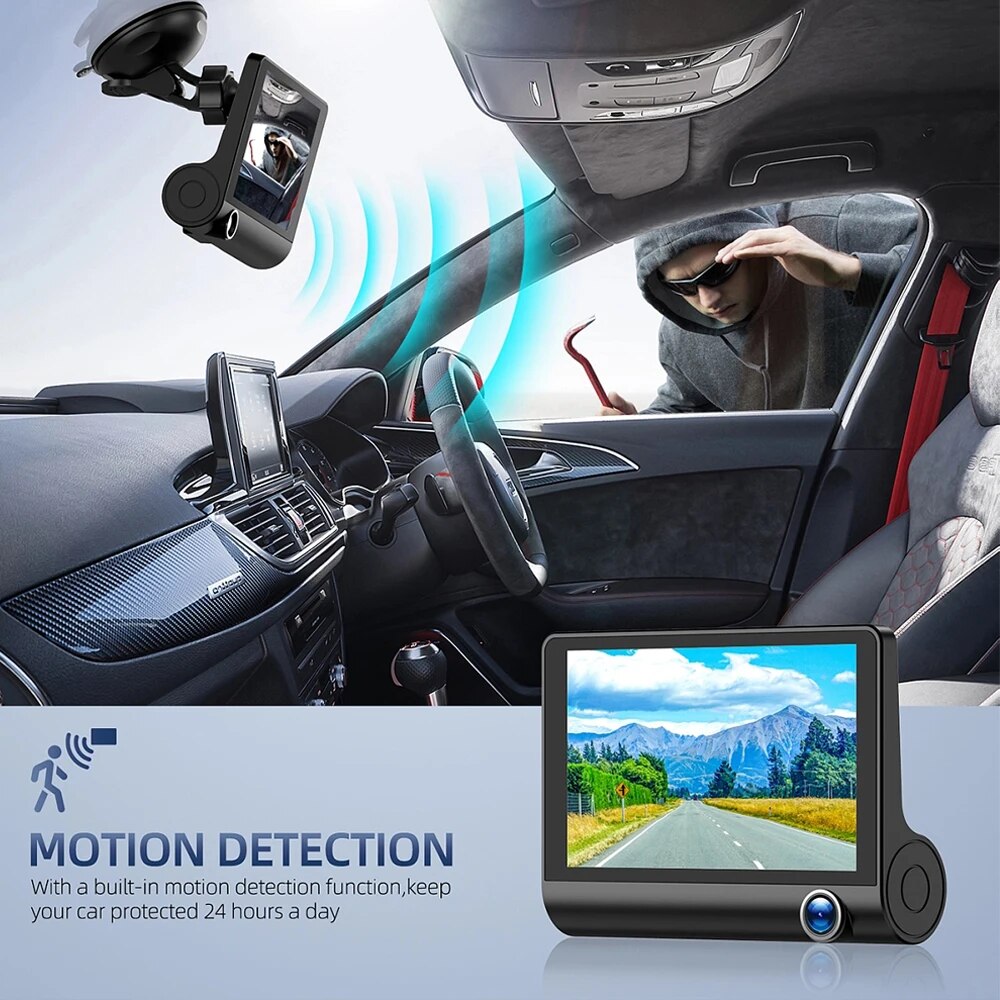 DriveGuard Pro: 1080P HD Vehicle Camera with 4.0 Inch Display - Your Ultimate Car DVR & Black Box