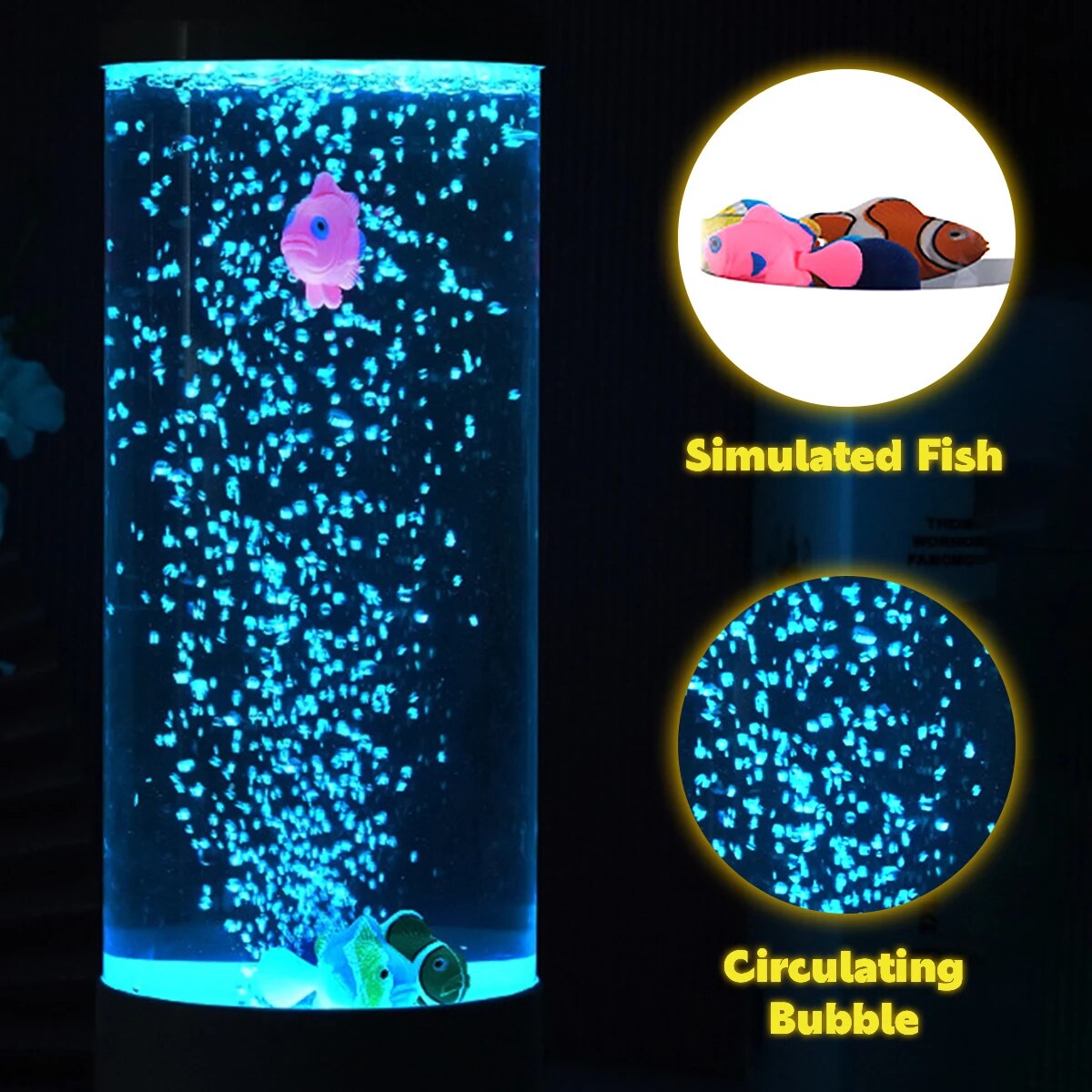 Aqua Glo Fish Haven: Multi-Color LED Aquarium Night Light Kit for Home