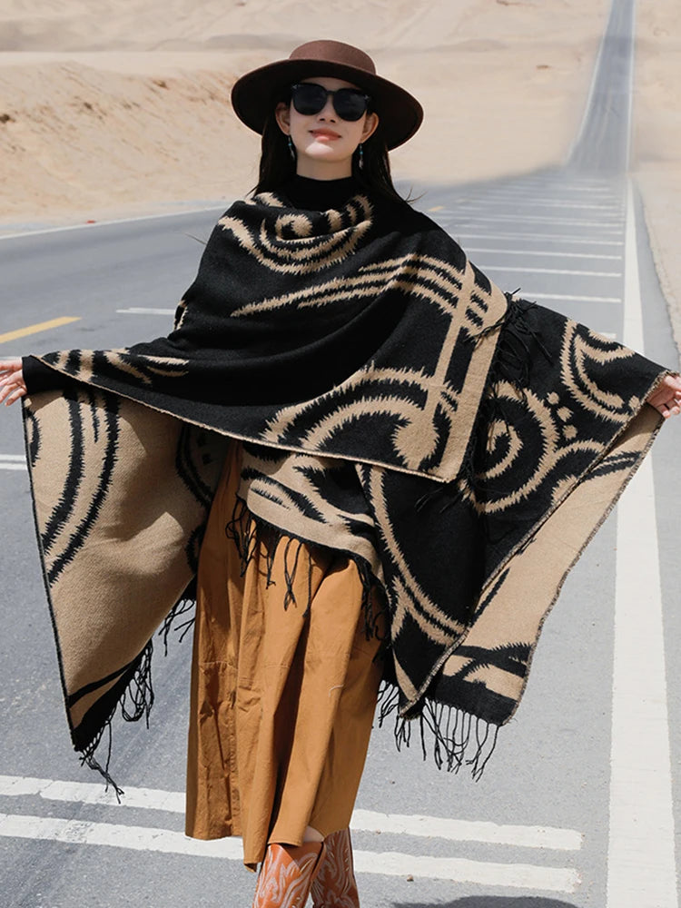 Winter's Knit Pashmina: Cozy Elegance with a Boho Twist