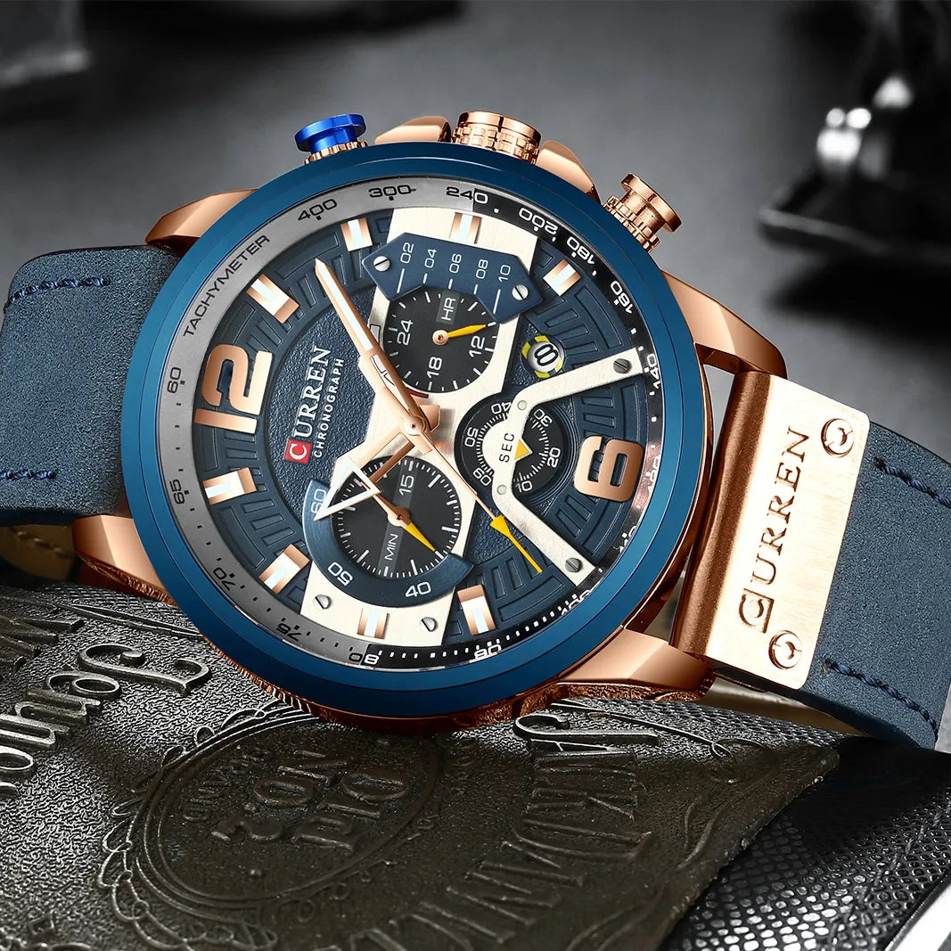 Casual Sport Watches for Men Top Brand Luxury Military Leather