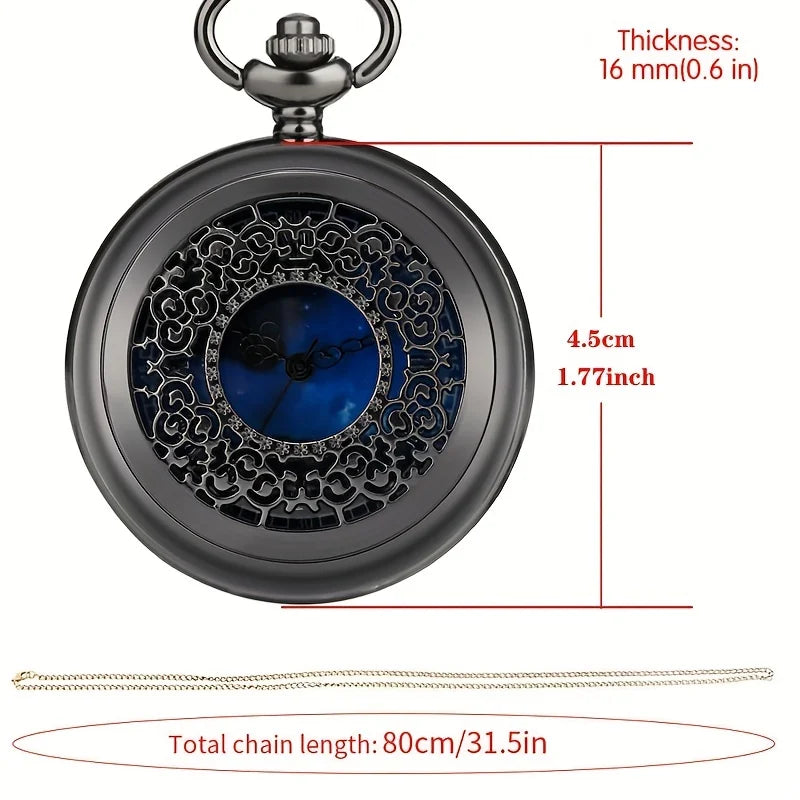 Vintage Pocket Watch: A Timeless Treasure Adorned with the Celestial Beauty of the Night Sky