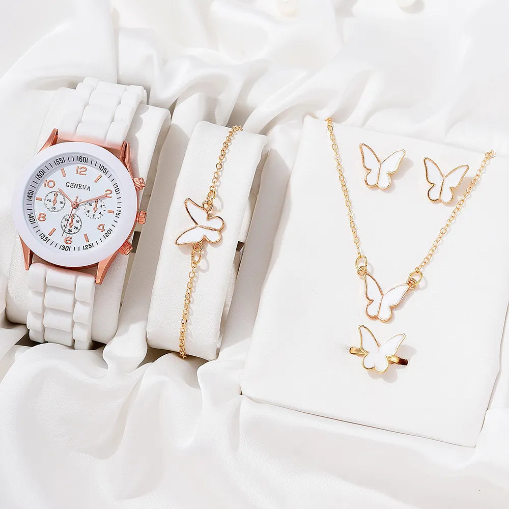 Butterfly Beauty Watch Set: Elegance from Wrist to Neck