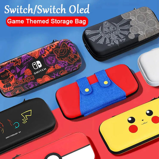 NSwitchGuard Deluxe: Game-Themed Travel Carrying Pouch and Protective Case for Nintendo Switch OLED