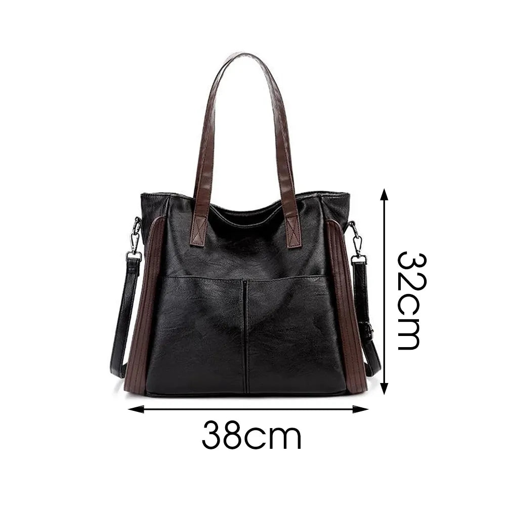 Charm Grace: Women's PU Leather Literary Crossbody and Shoulder Tote Handbag