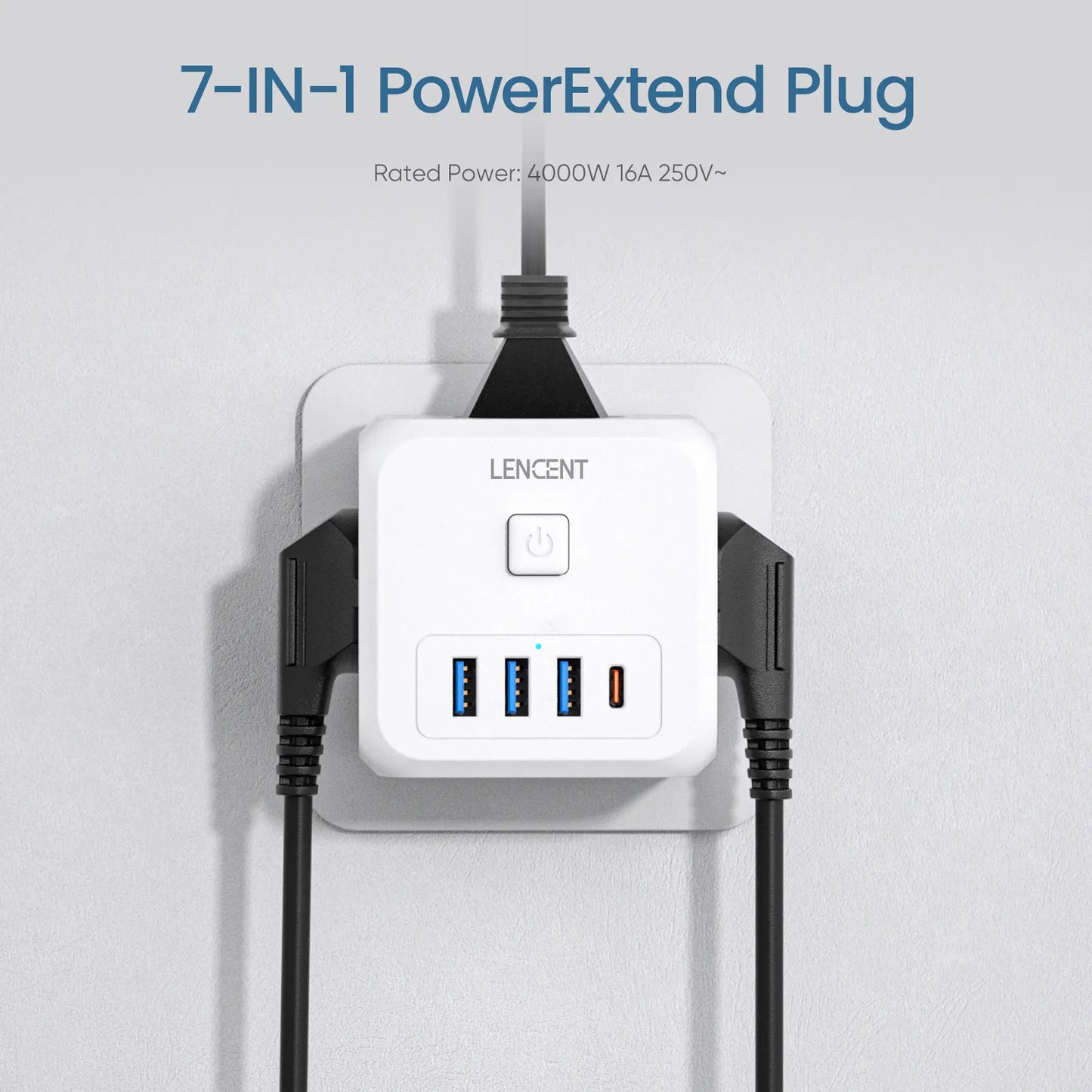 LENCENT Power Strip Adapter 7-in-1