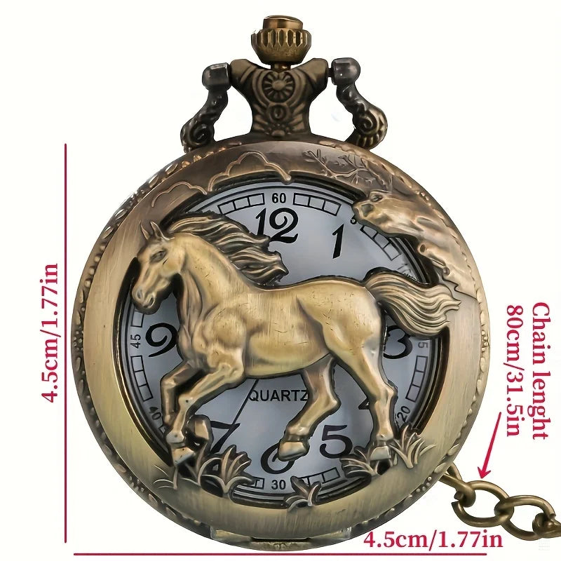 Vintage Pocket Watch: A stylish and functional way to show your love of horse